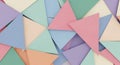 Overlapping pastel-colored triangles create an abstract Royalty Free Stock Photo