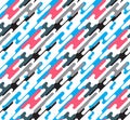 OVERLAPPING ROUNDED DIAGONAL LINES. SEAMLESS VECTOR PATTERN Royalty Free Stock Photo