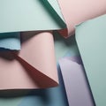The papers are in soft shades of pink light blue mint green and lavender Royalty Free Stock Photo