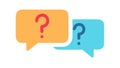 Overlapping Speech Bubbles with Questions, Interactive Help Vector, vector design Generative AI Royalty Free Stock Photo