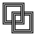Overlapping Square Maze, Geometric Logo Puzzle Design with Optical Illusion Royalty Free Stock Photo