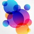 Overlapping translucent circles in various sizes create a dynamic design featuring Royalty Free Stock Photo