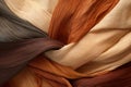 Overlapping Woven Fabrics in Warm Earthy Tones, Abstract Background Pattern