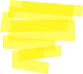 Overlapping yellow highlighter strokes create an engaging abstract composition against a clean white background