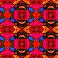 Overlay with red and blue shatter glass mosaic