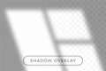 Overlay shadow of natural lighting in realism style with transparent shadow light effect overlay. Presentation your design card, Royalty Free Stock Photo