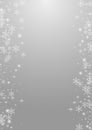 Overlay Snow Vector Grey Background. White Magic