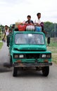 Overload and pollutant car in Myanmar