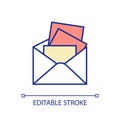 Overloaded email inbox RGB color icon