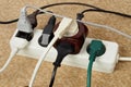 Overloaded extension cord Royalty Free Stock Photo