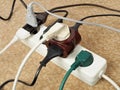 Overloaded extension cord Royalty Free Stock Photo