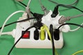 Overloaded extension cord Royalty Free Stock Photo