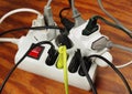 Overloaded extension cord Royalty Free Stock Photo