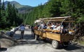 Horse-drawn carriage transporting tourists to Morskie Oko Lake in High Tatras in Poland.