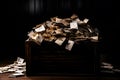 overloaded mailbox, a lot of letters. Neural network AI generated Royalty Free Stock Photo