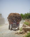 An overloaded tractor in Kandahar Afghanistan