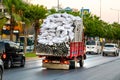 Overloaded truck transportation. Travelling Turkey, Transportation, Roads in Alanya