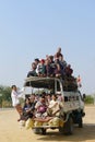 Overloaded vehicle in Myanmar Royalty Free Stock Photo