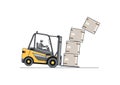 Forklift overloading hazard. Royalty Free Stock Photo