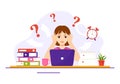 Overloading Vector Illustration with Busy work and Multitasking Employee to Finish Many Documents or Digital Information