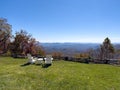 An overlook on the Blue Ridge Parkway in Boone, NC during the autumn fall color changing season Royalty Free Stock Photo