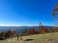 An overlook on the Blue Ridge Parkway in Boone, NC during the autumn fall color changing season Royalty Free Stock Photo