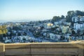 Overlook or patio on the top of a hill in the suburban city in the historic districts of downtown san francisco