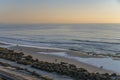 Overlook of peaceful beach and sea at sunset in Del Mar Southern California Royalty Free Stock Photo