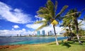 overlooking Ala Moana beach park reserve Royalty Free Stock Photo