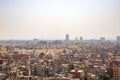 Overlooking Cairo: A Vast View of Egypt\'s Metropolis and the Pyramids Royalty Free Stock Photo
