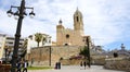 Overlooking the center of Sitges with church Royalty Free Stock Photo