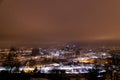 Overlooking the city center of Oslo Norway during the winter all covered with fresh snow during the evening time Royalty Free Stock Photo