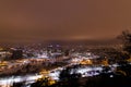 Overlooking the city center of Oslo Norway during the winter all covered with fresh snow during the evening time Royalty Free Stock Photo