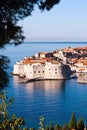 Overlooking city walls of old town of Dubrovnik Royalty Free Stock Photo