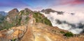 Overlooking a cloud inversion event while hiking the Pico do Arieiro to Pico Ruivo mountain trail in Madeira