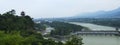 Overlooking conservancy project system at dujiangyan Royalty Free Stock Photo