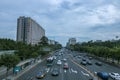 Overlooking the east changan street,Beijing from the overpass