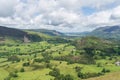 Overlooking fields from the hills of the Lake District, England, UK Royalty Free Stock Photo