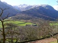 Overlooking Glaramara Outdoor Activity Centre early spring Royalty Free Stock Photo