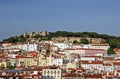 Overlooking the Historic City Centre of Lisbon and Saint George Castle Castelo de SÃÂ£o Jorge Royalty Free Stock Photo