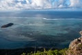 Overlooking the Indian Ocean from Le Morne Brabant Mountain, UNESCO World Heritage Site basaltic mountain with a summit of 556