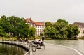 View of Overlooking the Kleiner Kiel lake, Ministry of Justice, Labor and Europe. Kiel, Schleswig-Holstein, Germany, Europe Royalty Free Stock Photo