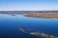 Overlooking mississippi river and bluffs from latsch state park Royalty Free Stock Photo