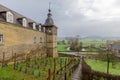 Overlooking Neercanne castle, just outside Maastricht and a view over the valley Royalty Free Stock Photo