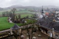 Overlooking Neercanne castle, just outside Maastricht and a view over the valley Royalty Free Stock Photo