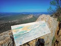 Overlooking panorama of Hortus mount from Pic Saint-Loup mountain