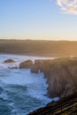 Overlooking Perranporth Beach at perranporth, Cornwall, England, UK Europe	 during sunrise Royalty Free Stock Photo