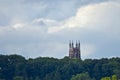 A old Church peaks out in Rochester NYS City Skyline