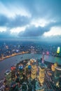 Overlooking the Shanghai lujiazui Royalty Free Stock Photo