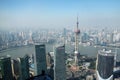 Overlooking Shanghai Lujiazui with oriental pearl tv tower Royalty Free Stock Photo